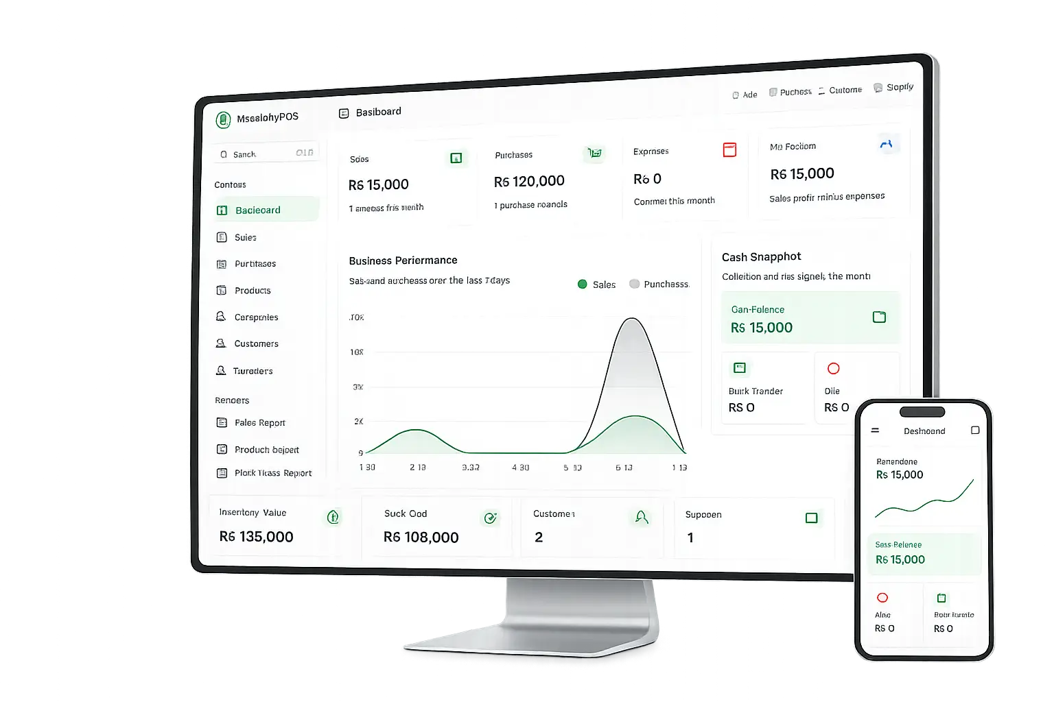 HisaabifyPOS responsive desktop and mobile billing experience